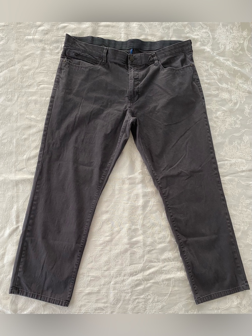 English Laundry Mens 38x29 Dark Gray Straight Leg 5 Pocket Chino Pant